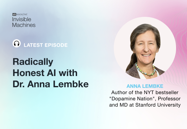 Banner de podcast com foto de Dr. Anna Lembke à direita, texto 