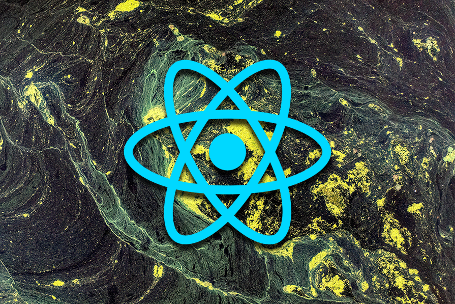 Imagem de fundo texturizado em tons de preto e amarelo com um símbolo azul de átomo desenhado sobreposto no centro.