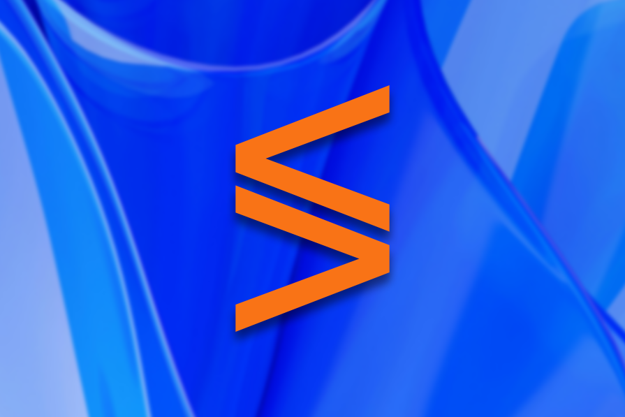 Logo laranja estilizado em formato de 