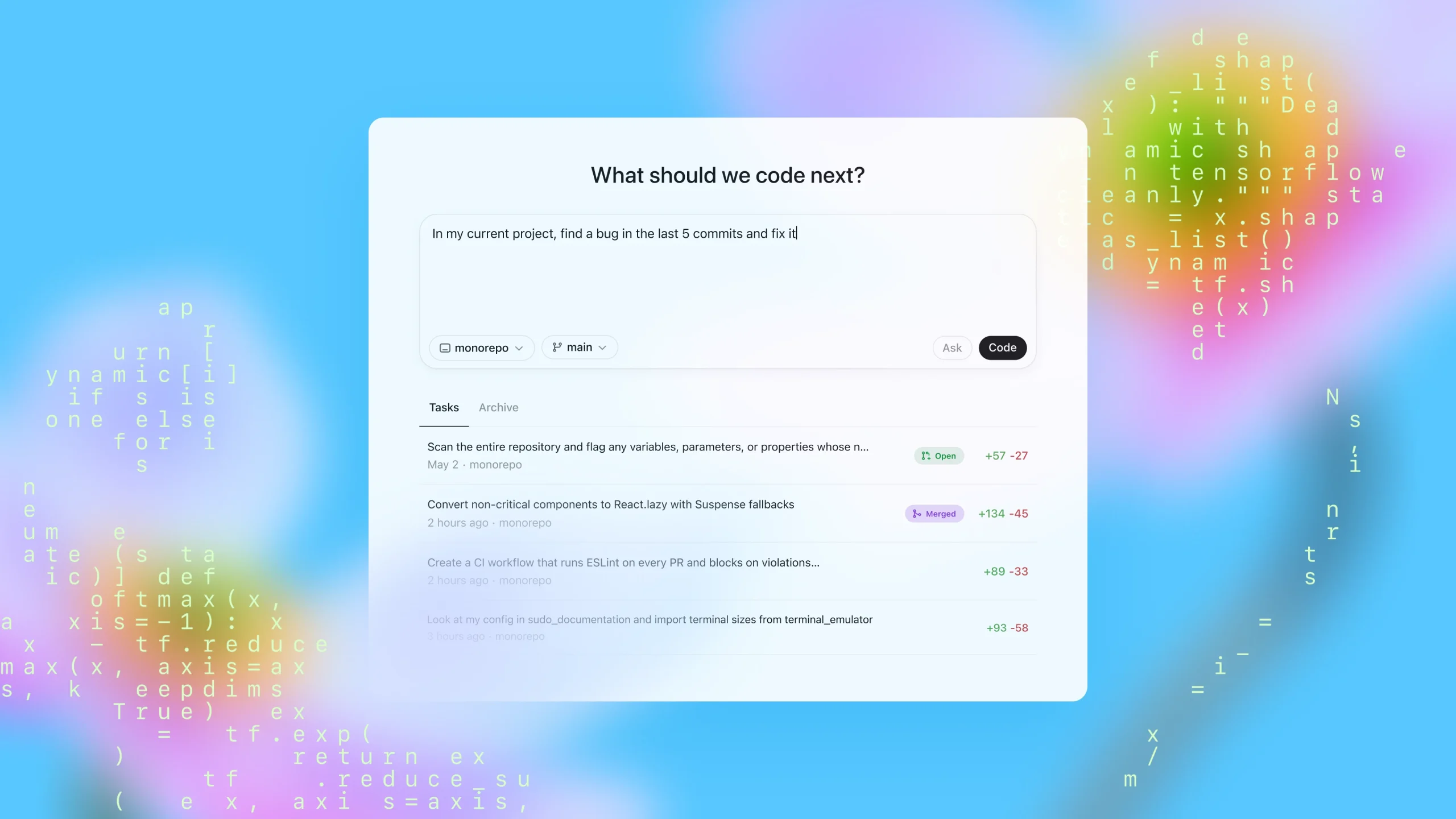 Interface de software com um painel central rotulado 