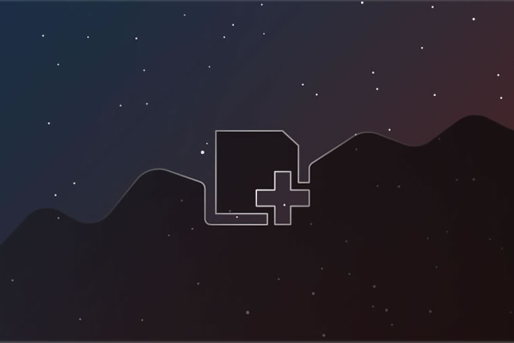 Silhueta de montanhas em um fundo de céu noturno com estrelas e um ícone de cruz de farmácia estilizado na frente.